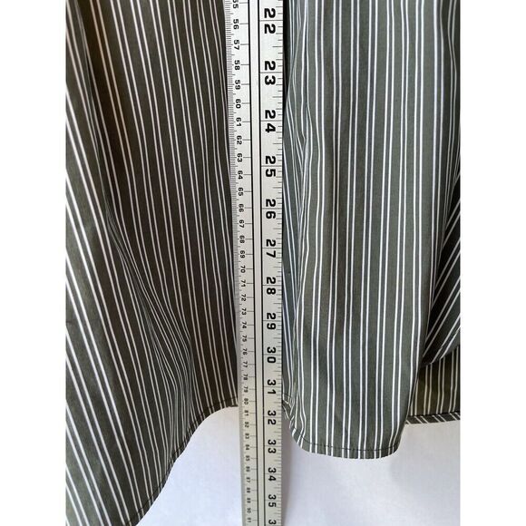 Lafayette 148 New York Blouse Green Striped Jake Cotton Button Down Shirt XL - Picture 8 of 12